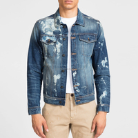 Blousons de moto en tissu denim de coton pour hommes, avec lavage pigmenté, personnalisables OEM, avec boutons en fourrure de mouton, écologiques, grandes tailles