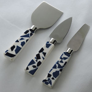Meilleure vente 3 pièces manche en bois et résine et ensemble de couteaux à fromage en acier inoxydable outils à fromage ensembles d'ustensiles de cuisine gadget de cuisine vaisselle - Product Image 4
