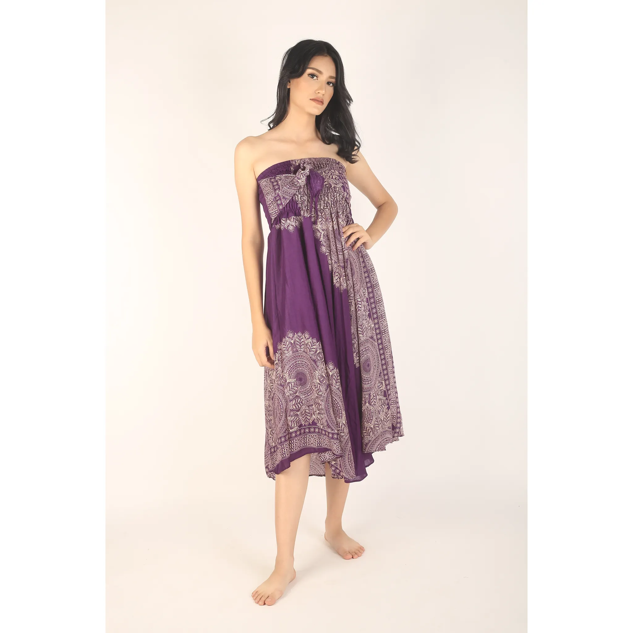 NAPAT Floral Mandala Women's Bohemian Skirt in Purple SK0033 020036 01 READY TO SHIP