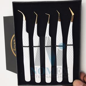 ชุดห้าชิ้นแหนบต่อขนตาสแตนเลสใช้งานง่ายคงทนด้ามจับเพชรแหนบขนตาสบายขึ้น - Product Image 5