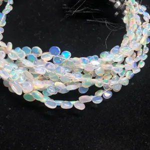 Natural Ethiopian Opal Stone Smooth Heart Briolette Wholesale Gemstone Loose Beads Strand for Jewelry Making Necklaces Bracelets
