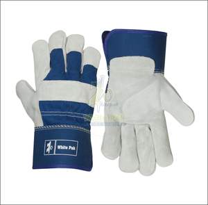 ถุงมือช่างงานหนักแบบปรับแต่งได้ ระบายอากาศ กันลื่น ป้องกันการกระแทก หนังวัวแท้ ป้องกันมือและแขน บริการ OEM เพื่อความปลอดภัย - Product Image 1