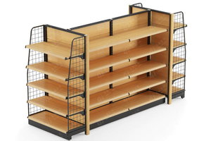 Rak <span class=keywords><strong>Display</strong></span> Kayu Klasik Kelas Atas untuk Toko Serba Ada, Rak Gondola Supermarket Logam - Product Image 3