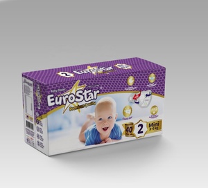 EUROSTAR Mini couches jetables pour bébé, pack jumbo 100 pièces, en tissu non tissé, douces, respirantes, imprimées, anti-fuites 3D - Product Image 2