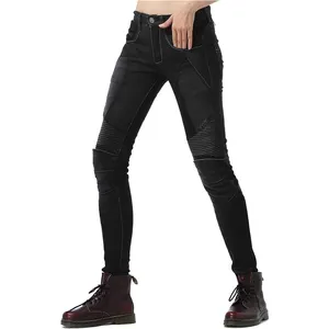 Sampel Gratis Tab Hitam Celana Jeans CE Slim Fit Motor Dibuat dengan Lapisan Kevlar Celana Jeans Kualitas Terbaik Desain Anda