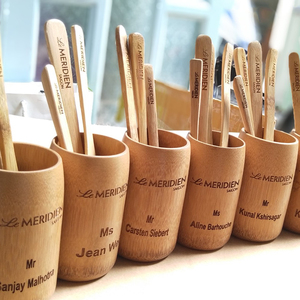 Taza de bambú ecológica para café, taza de madera con logotipo personalizado de Vietnam, segura para comida - Product Image 3