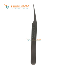 Pinzas para Pestañas TEEJAY Dull Plasma Black Lady Angular Isolation con Punta Fina de Acero Inoxidable y Agarre Perfecto - Product Image 6