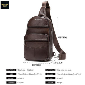 กระเป๋าสะพายข้างหนังแท้สำหรับผู้ชายวินเทจ - Product Image 2