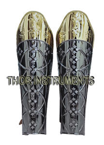 Protège-jambes de chevalier, protège-oreilles, brassard, en acier inoxydable, style médiéval - Product Image 2