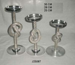 Hot Selling Cast Aluminium Candle Holder <b>Rope</b> Style for One Candle Nickel Plated Home Decoration Candle Holder Metal Crafts - Product Image 2