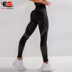 Leggings de fitness sans couture taille haute pour femmes pantalons d'entraînement décontractés respirants avec élasticité push-up en gros - Product Image 5