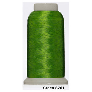 Hilo para Máquina de Bordar Yi-flash, 3600 Yardas, 108D, 2 Capas, Poliéster en Conos, Benang Sulam Verde 8761A, Alta Tenacidad, 100g - Product Image 1