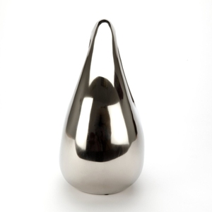 Urne funéraire commémorative pour adultes et animaux de compagnie en forme de larme argentée souvenir en métal fini laiton fabriqué à la main pour mémorial funéraire-Radiance - Product Image 1