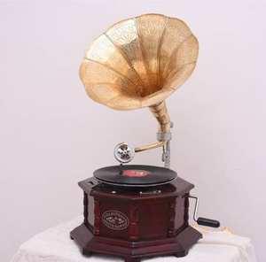 Cuerno de latón de estilo moderno de alta calidad y reproductor de Gramófono de madera para uso doméstico - Product Image 3