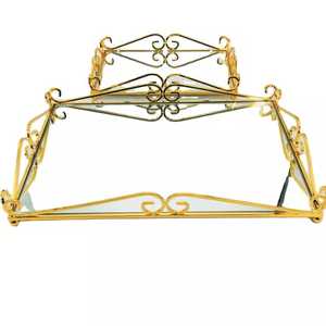 ถาดแสดงเครื่องประดับแต่งงานโลหะสี่เหลี่ยมทองอาหรับตกแต่งบ้าน - Product Image 2