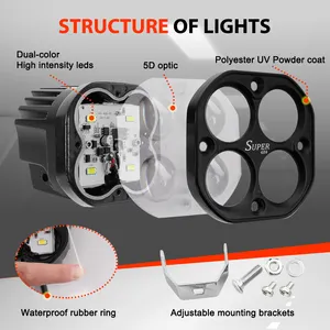 <span class=keywords><strong>Proiettore</strong></span> OEM 5D <span class=keywords><strong>Led</strong></span> guida Spot luce ausiliaria Offroad 4x4, cubo <span class=keywords><strong>Led</strong></span> Off Road fendinebbia 12V 24V 3 pollici <span class=keywords><strong>Led</strong></span> pod Light - Product Image 4