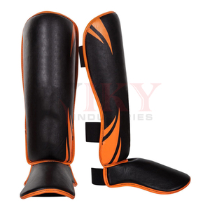 Espinillera de cuero de alta calidad, almohadilla de Gel profesional para Muay Thai, Kick Boxing - Product Image 5