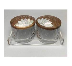 Jarrón Acrílico con Incrustaciones de Nácar y Madera de Acacia Estilo Árabe, Decoración India, Artesanía, Tamaño y Color Personalizables, Caja de Almacenamiento - Product Image 2