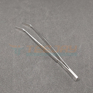 Argent Poli Angle Timbre monnaie verre collector Pince À Épiler sans Embout PVC Meilleur laboratoire bureau pince à épiler pour antimanipulation sensibles - Product Image 1