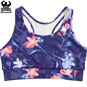 Soutien-gorge de sport pour femme, haute qualité, personnalisé, respirant, coupe-vent, en Spandex/Nylon, haute élasticité, imprimé par transfert thermique, pour la gym et le yoga - Product Image 4