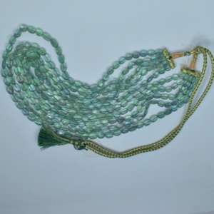 สร้อยคอพลอยสีเขียวฟลูออไรด์ธรรมชาติคุณภาพสูง5เส้นพร้อมลูกปัดรูปไข่สร้อยคออัญมณีทรงหลวมระดับพรีเมียม - Product Image 2