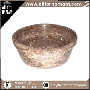 อ่างล้างหน้าหินอ่อนแท้ 100% ทรงกลม ทำจากหินอ่อน ทราเวอร์ทีน และโอนิกซ์ ซื้ออ่างล้างหน้าหินอ่อนสำหรับใช้ในห้องน้ำและห้องครัว - Product Image 5