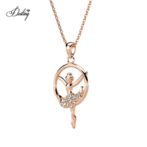 Ciondolo Ballerina Impreziosito con Cristalli <span class=keywords><strong>Swarovski</strong></span>, Collana con Ciondolo Ballerina Danzante per Ragazze e Bambine, Gioielli Daisini - Product Image 4