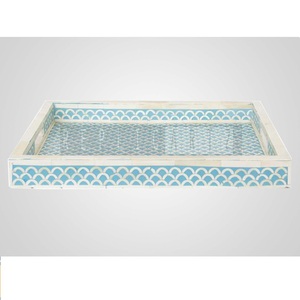 Premium Quality Table Decor Resin Inlay <b>Serving</b> <b>Trays</b> <b>Large</b> <b>Tray</b> for Ottoman Coffee Table Used in Bedroom Living Room Kitchen - Product Image 1