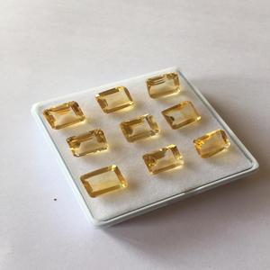 พลอยสีเหลืองซิทรินธรรมชาติสีมรกตตัดเป็นสีเหลืองได้รับการรับรองโดย IGI สำหรับเครื่องประดับ - Product Image 3