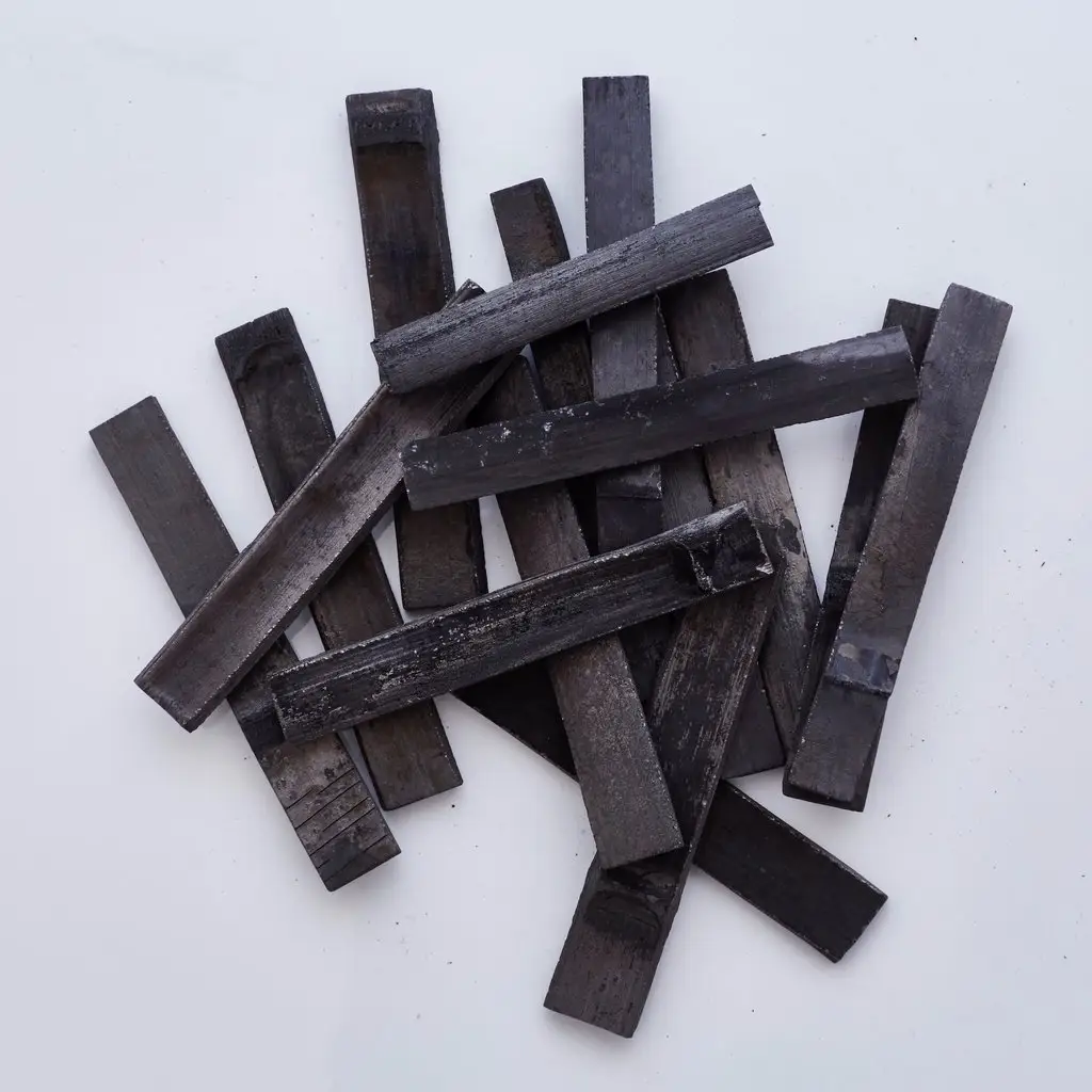 Charbon de bambou noir actif, charbon de bois noir de haute qualité
