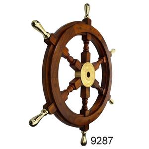 Rueda de madera antigua con mango de latón para regalos, fabricación y exportación o suministro - Product Image 1