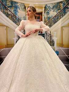 Robe de mariée longue et élégante en mousseline, Satin, Tulle, tenue de soirée, de luxe, de haute qualité, nouveau, - Product Image 4