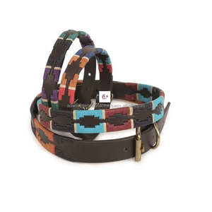 ปลอกคอสุนัขหนังโปโลพร้อมการปักที่ดีสายรัดลายสัตว์แบบหรูหราอุปกรณ์สำหรับสุนัขขายส่ง - Product Image 1