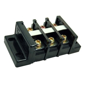 TB-080 Panel <b>Mounted</b> 80A Dual Row Barrier Terminal <b>Block</b> 600V Brass Screw Connection - Product Image 1
