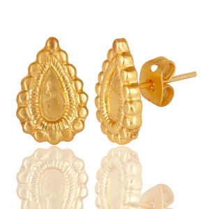 Traditional Design Gold Plated Women Fashion <b>Stud</b> <b>Earring</b> Wholesaler of Custom Brass Jewelry - Product Image 2