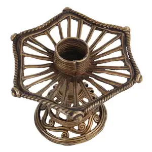 手工制作的传统印度声明件黄铜蜡烛台或精华燃烧器有线设计雕塑8x10厘米SNP-872