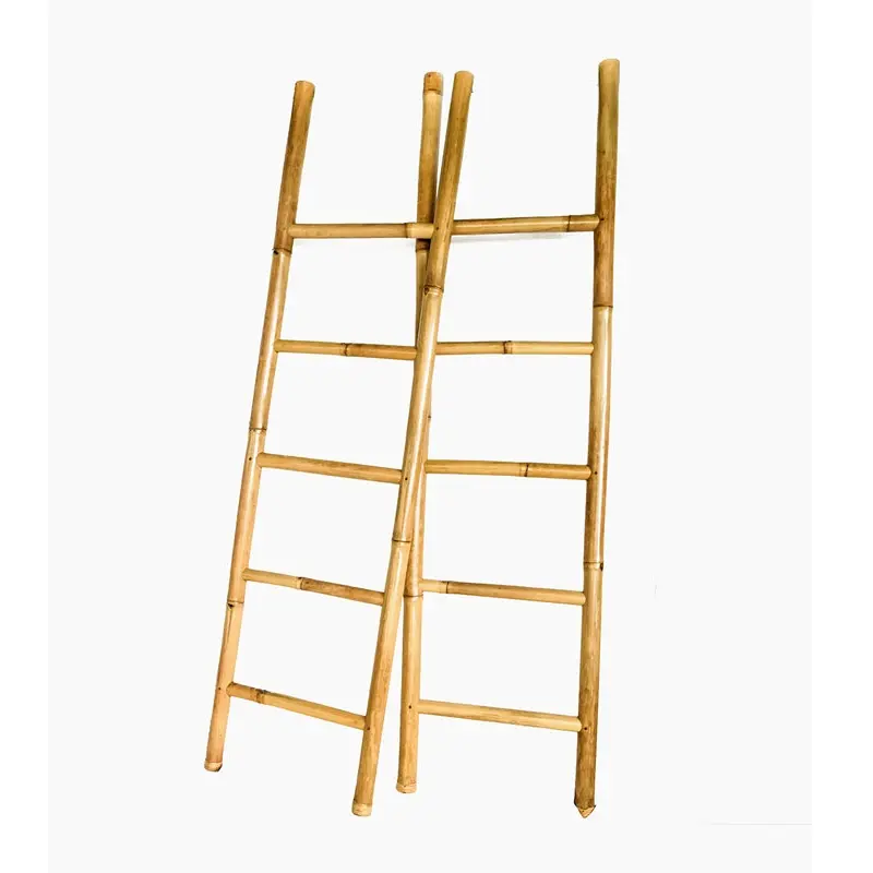 Escada de bambu polido de alta qualidade, para decoração, escada e pano, para banheiro, hotel e parede