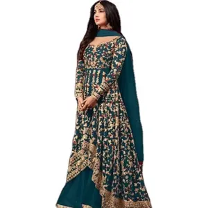 Trang Phục Thường Ngày Vải Lưới Salwar Kameez Số Lượng Lớn Với Công Việc Thêu Nặng Và Trang Phục Pakistan Làm Bằng Đá