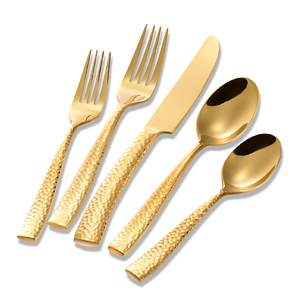 Juego de 4 cubiertos de acero inoxidable, set de cubertería dorada de lujo para restaurante, venta al por mayor, el más vendido - Product Image 2