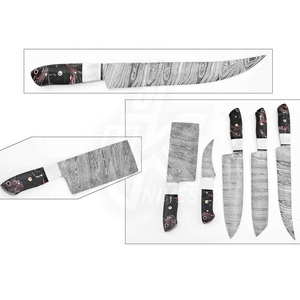 Vente en gros de couteaux de chef en acier inoxydable à lame damas de conception personnalisée de qualité supérieure ensemble de couteaux de cuisine en métal faits à la main - Product Image 1