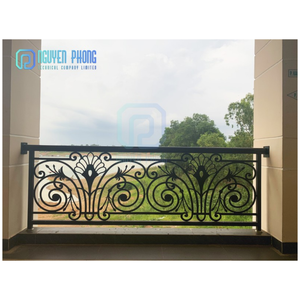 Barandilla de Metal galvanizado de alta calidad, barandilla de balcón francés, barandilla de hierro forjado - Product Image 2