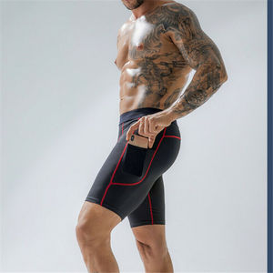 Men's Compression Short Quick Dry Sports Tights Base <b>Layer</b> Shorts for Running Training Athletic Wears Shorts with Phone Pocket - Product Image 3
