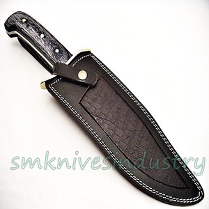 Cuchillo de Damasco personalizado hecho a mano, mango de madera pakka, bonito cuchillo Bowie (smk1293) - Product Image 3