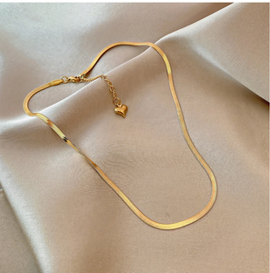 Di alta qualità Non appannamento in acciaio inox placcato oro gioielli da donna collana a catena di strozzatura a spina di pesce 18K 24K - Product Image 5