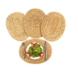 <b>Set</b> of 4 Pcs Light Brown Rattan <b>Coasters</b> Natural Bamboo <b>Placemats</b> Teacup <b>And</b> Coffee <b>Coasters</b> Stylish Kitchenware Pads - Product Image 5