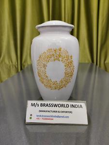 Escaleras pintadas a mano de aluminio para el cielo Urna de cremación para adultos Brassworld India Suministros funerarios - Product Image 3