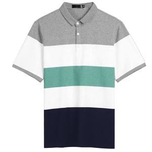 Camisetas con logotipo personalizado para hombre, polos a rayas ajustados a precio de fábrica, transpirables, de Golf bordado de alta calidad - Product Image 1