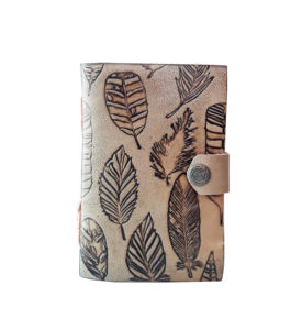 Wholesale Authentic handmade feather embossed with button closure <b>leather</b> <b>diary</b> - Product Image 1