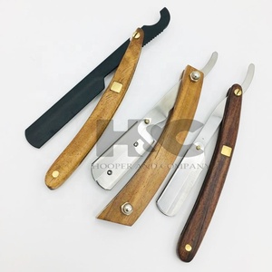 Maquinilla de afeitar recta profesional de acero inoxidable logotipo personalizado hoja reemplazable de madera sostenible maquinilla de afeitar de plástico personalizable - Product Image 2