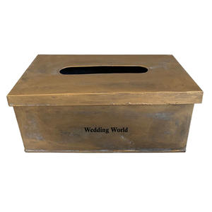 Caja de pañuelos galvanizada vintage Diseñador hecho a mano de calidad superior Servilletero al por mayor Forma personalizada Cubierta de pañuelos de lujo - Product Image 4